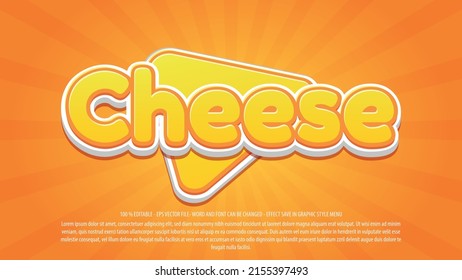 Cheese 3d style editable text effect template