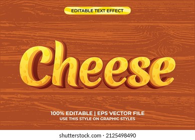 cheese 3d text effect with food theme. purple typography template for food and baverage from cheese.