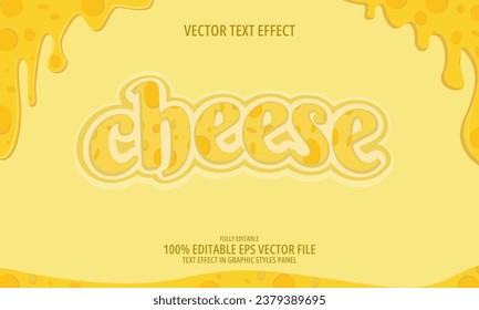 cheese 3d text effect simple flat design vector