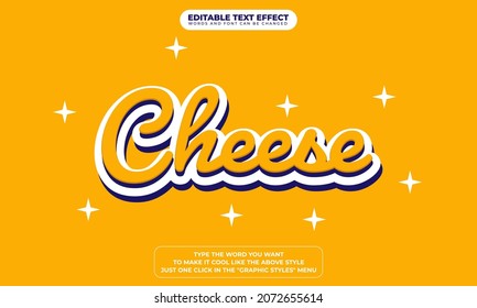 Cheese 3D Text Style Effect with Editable Text