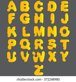 Cheese alphabet. Vector illustration