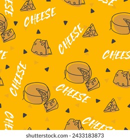 Cheese Artisan Dairy Delight Vector Pattern can be use for background and apparel design