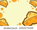 Cheese background cartoon vector illustration