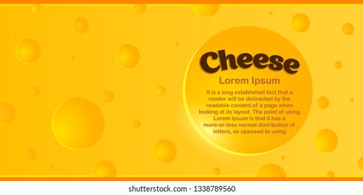 Cheese background with place for your text. Vector illustration