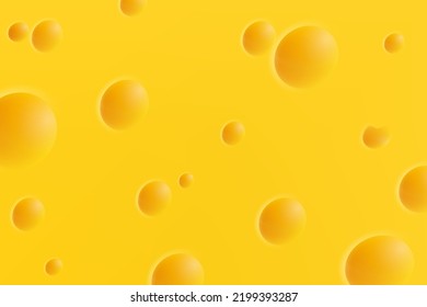 Cheese background realistic with holes.