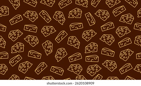 Cheese background. Seamless pattern of cheese motif hand drawn style