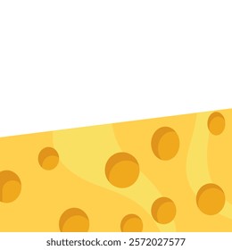 Cheese background with white overlay. Swiss cheese texture with copy space. Vector illustration.