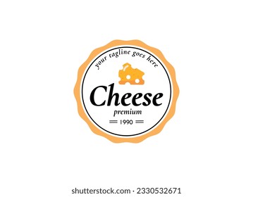 Cheese and bakery logo design. Premium cheese shop logo vector