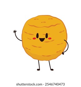 Cheese ball character design. Mozzarella cheese ball on white background. Cheese fried.