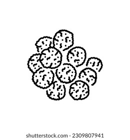 Cheese balls black line icon. Pictogram for web page, mobile app, promo.