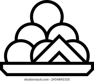 cheese balls icon. Thin linear style design isolated on white background