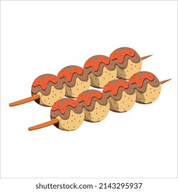 Bolas de queso en un palo.vector