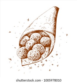 Cheese balls, vector illustration.