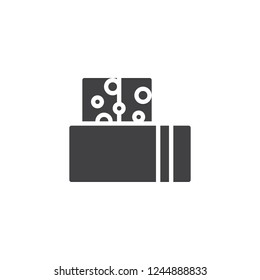 Cheese bar vector icon. filled flat sign for mobile concept and web design. Dairy cheese package simple solid icon. Symbol, logo illustration. Pixel perfect vector graphics
