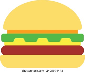 Cheese Beef Burger Vector Illustration