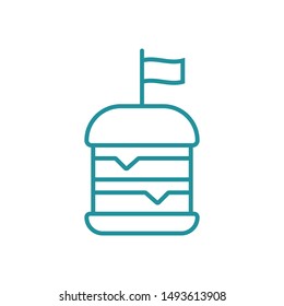 Cheese and beef hamburger icon