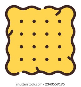 Cheese Biscuit Simple Line Icon Symbol Logo