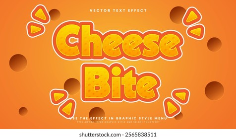 Cheese Bite editable text effect Template Suitable for Cheese style theme