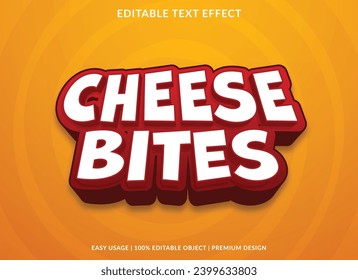 planilla de efecto de texto editable para picaduras de queso para marca de negocio y logotipo