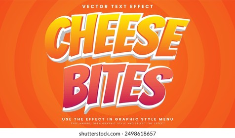 Plantilla de efecto de texto editable de Cheese Bites con estilo de tema de queso