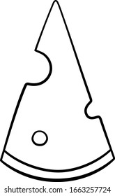 Cheese in black lines isolated illustration. White background, vector.