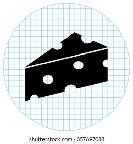 cheese  - black vector icon