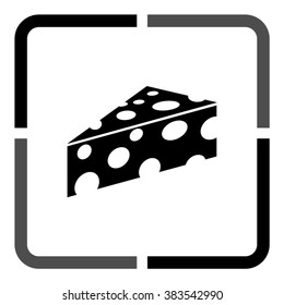 cheese  - black vector icon