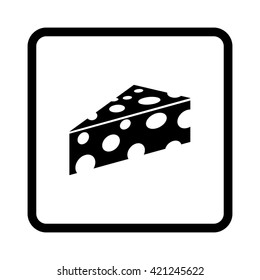 cheese  - black vector icon