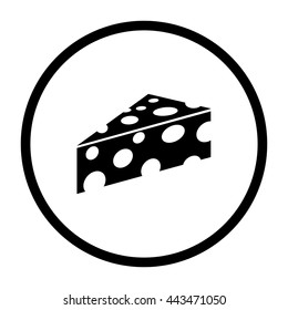 cheese  - black vector icon