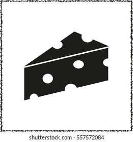 cheese  - black vector icon