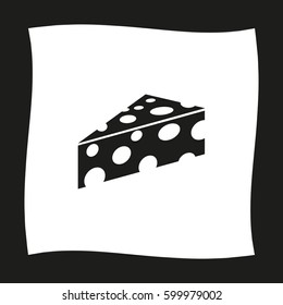 cheese  - black vector icon