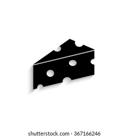 cheese - black vector  icon with shadow