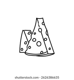 Cheese Block Icon - Swiss Cheese Block Icon