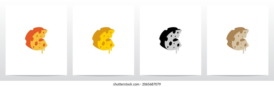 Cheese Block Letter Logo Design C