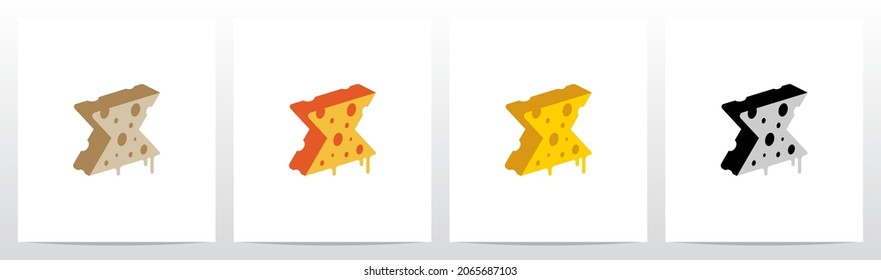 Cheese Block Letter Logo Design X