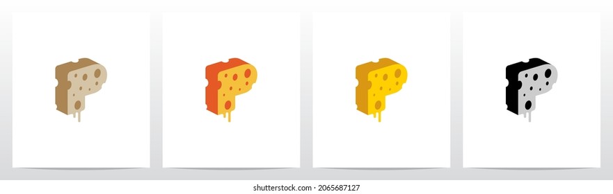 Cheese Block Letter Logo Design P