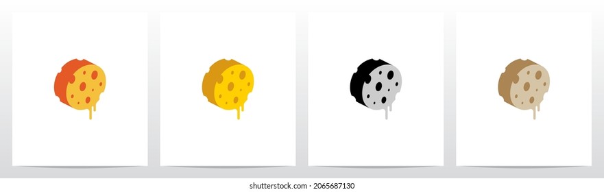 Cheese Block Letter Logo Design O