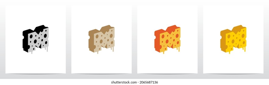 Cheese Block Letter Logo Design M