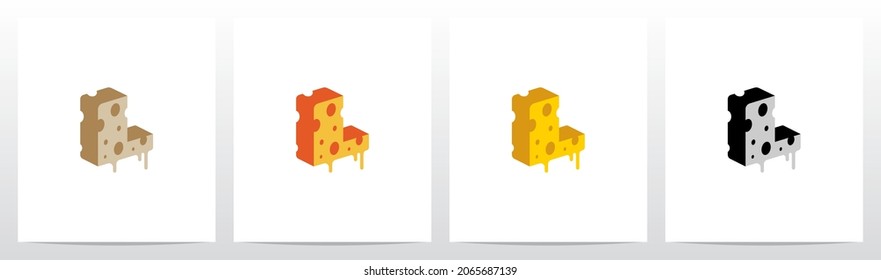 Cheese Block Letter Logo Design L