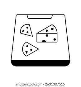 cheese board icon with white background vector stock illustration