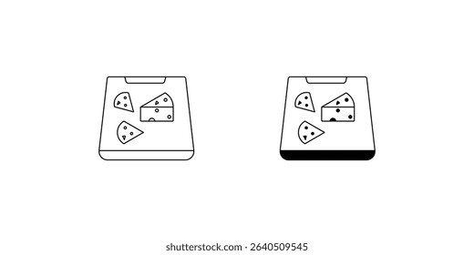cheese board set icon with white background vector stock illustration