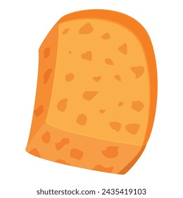 Cheese bread croutons icon cartoon vector. Toasted soup. Slice culinary