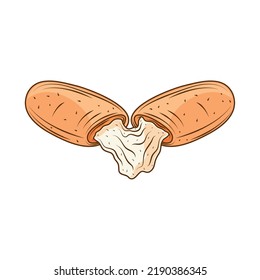 cheese bread fast food icon isolated