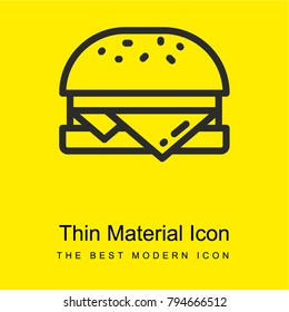 Cheese burger bright yellow material minimal icon or logo design