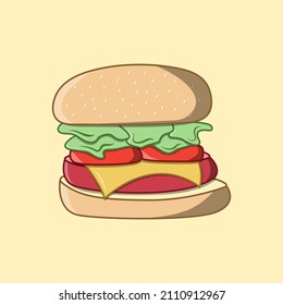 Cheese burger delicious fast food