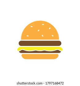 vector de icono del alimento de la hamburguesa de queso 