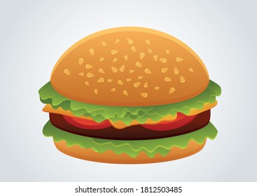 Cheese Burger good for ad concept, Food menu card concept, snacks good for offer concept, good for education book illustration super burger
