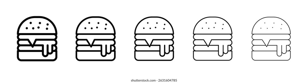 Ícone de hambúrguer de queijo em preto. Ilustração vetorial para design gráfico