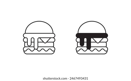 Diseño de icono de hamburguesa de queso con fondo blanco ilustración de stock
