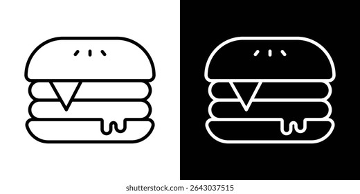 Cheese burger icon Flat style logo vector. perfect for UI designs